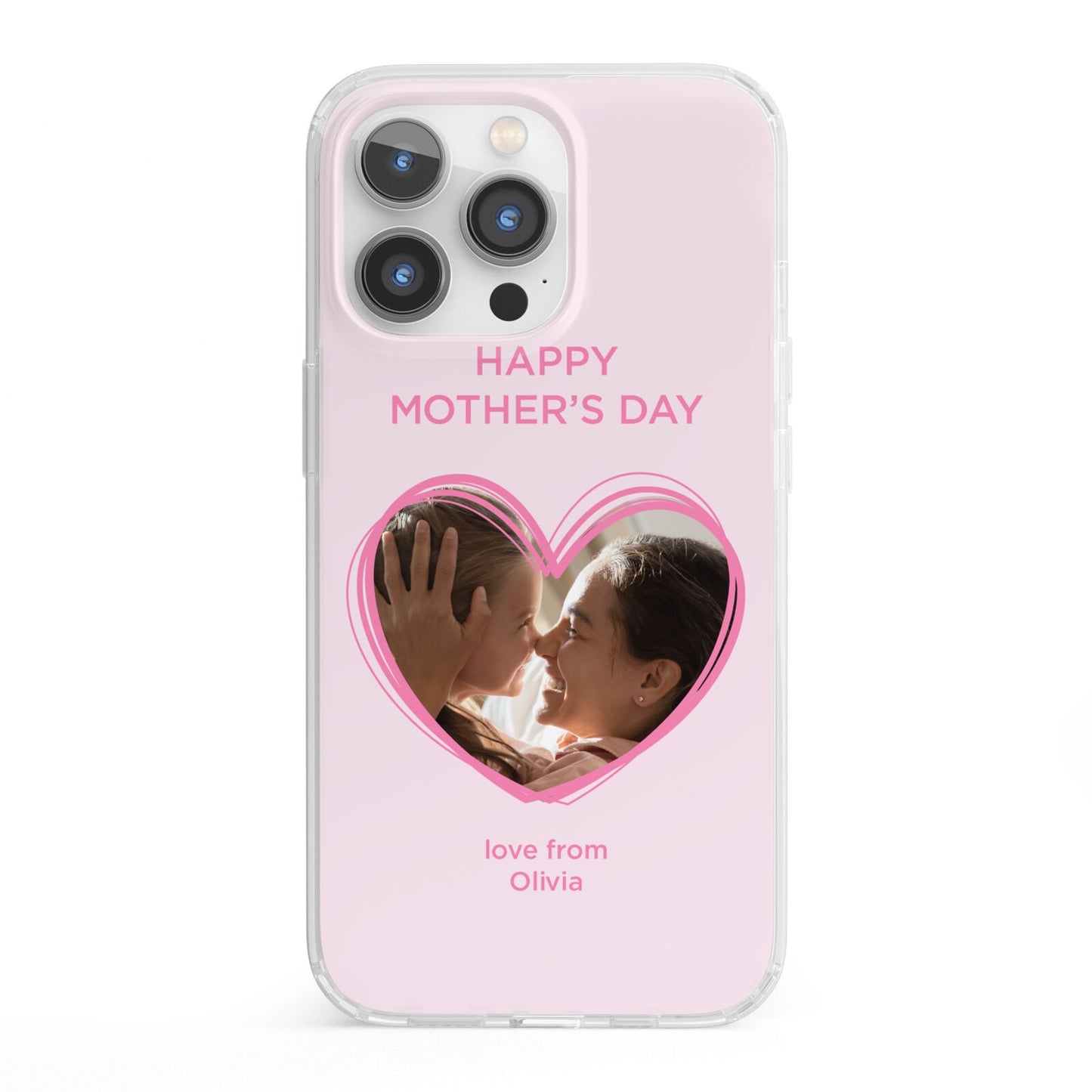 Personalised Mothers Day Photo Name iPhone 13 Pro Clear Bumper Case