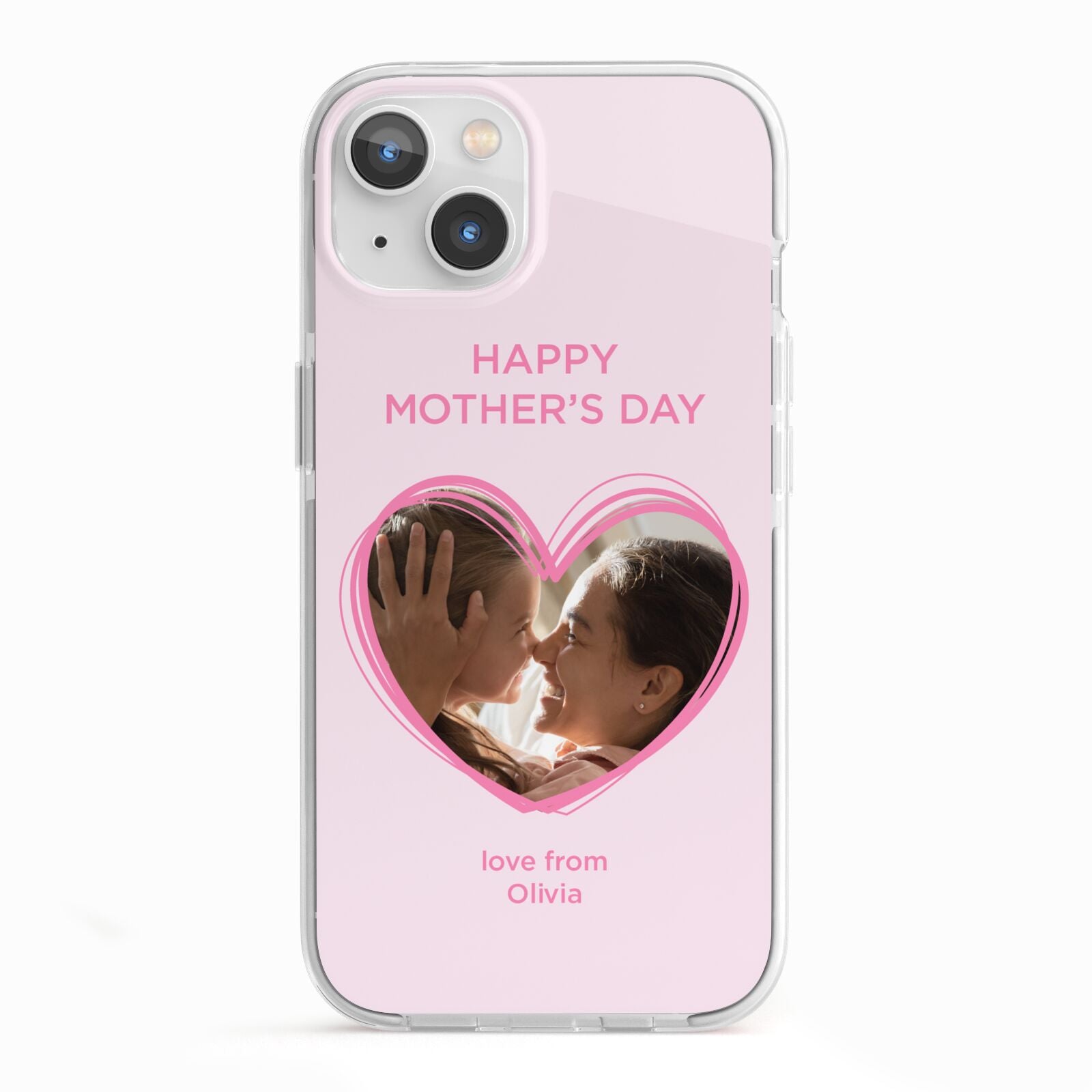 Personalised Mothers Day Photo Name iPhone 13 TPU Impact Case with White Edges