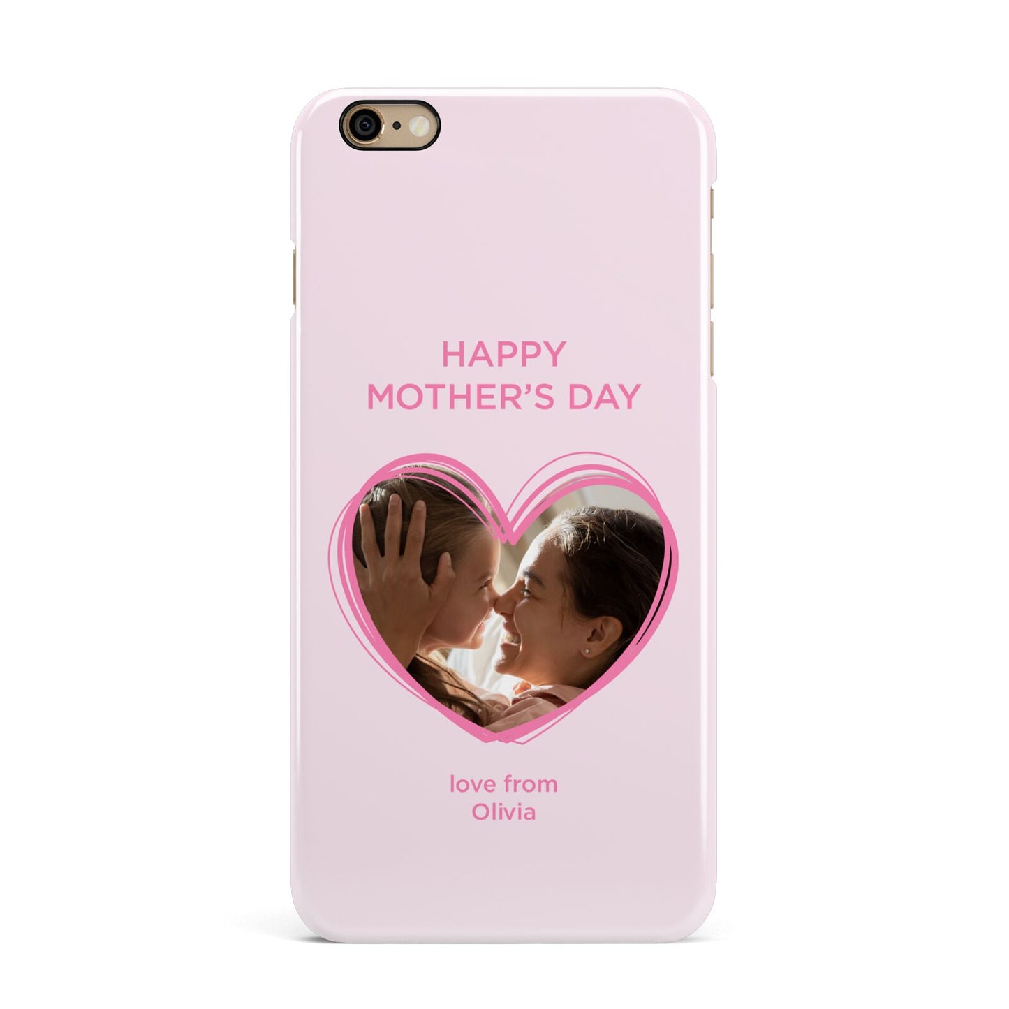 Personalised Mothers Day Photo Name iPhone 6 Plus 3D Snap Case on Gold Phone