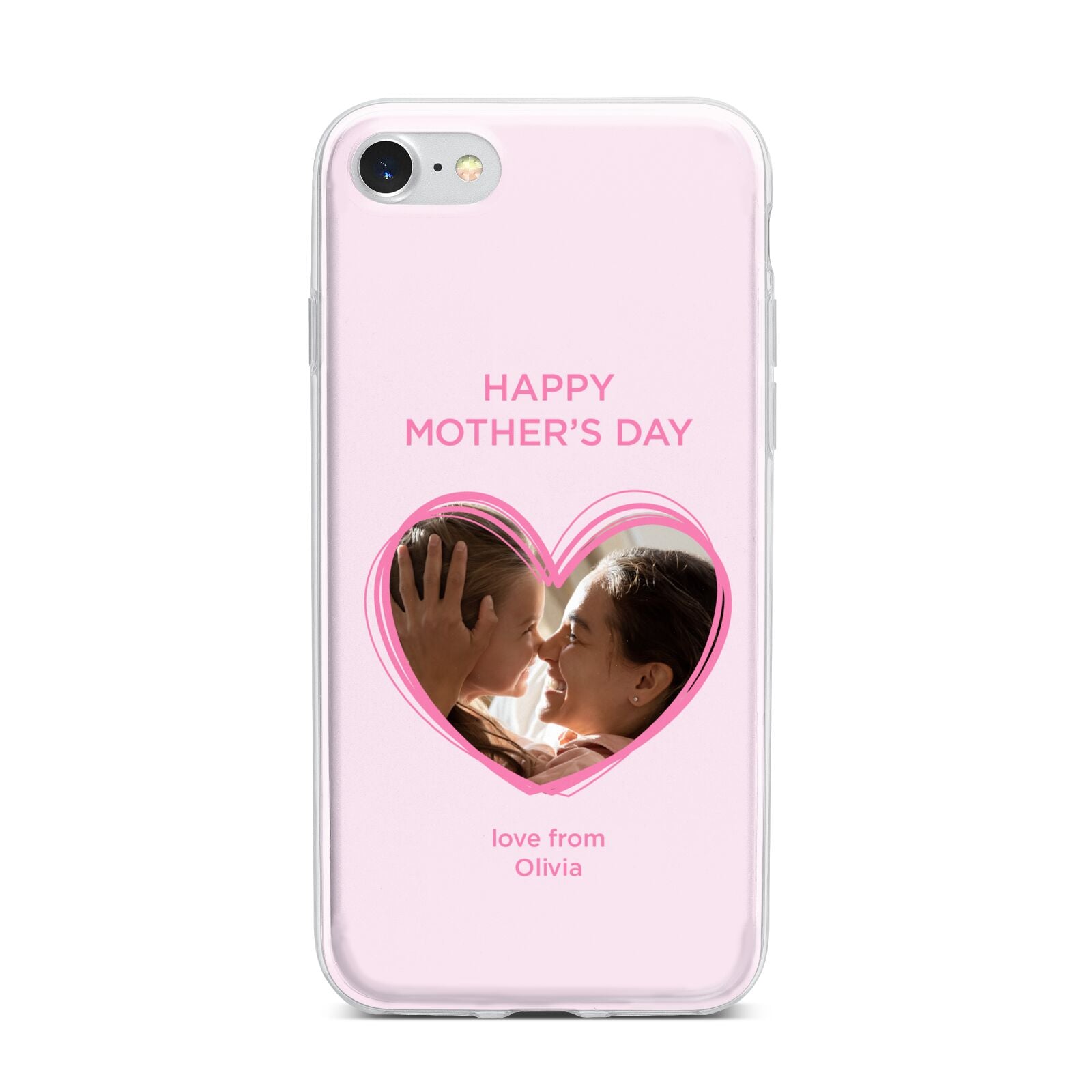 Personalised Mothers Day Photo Name iPhone 7 Bumper Case on Silver iPhone