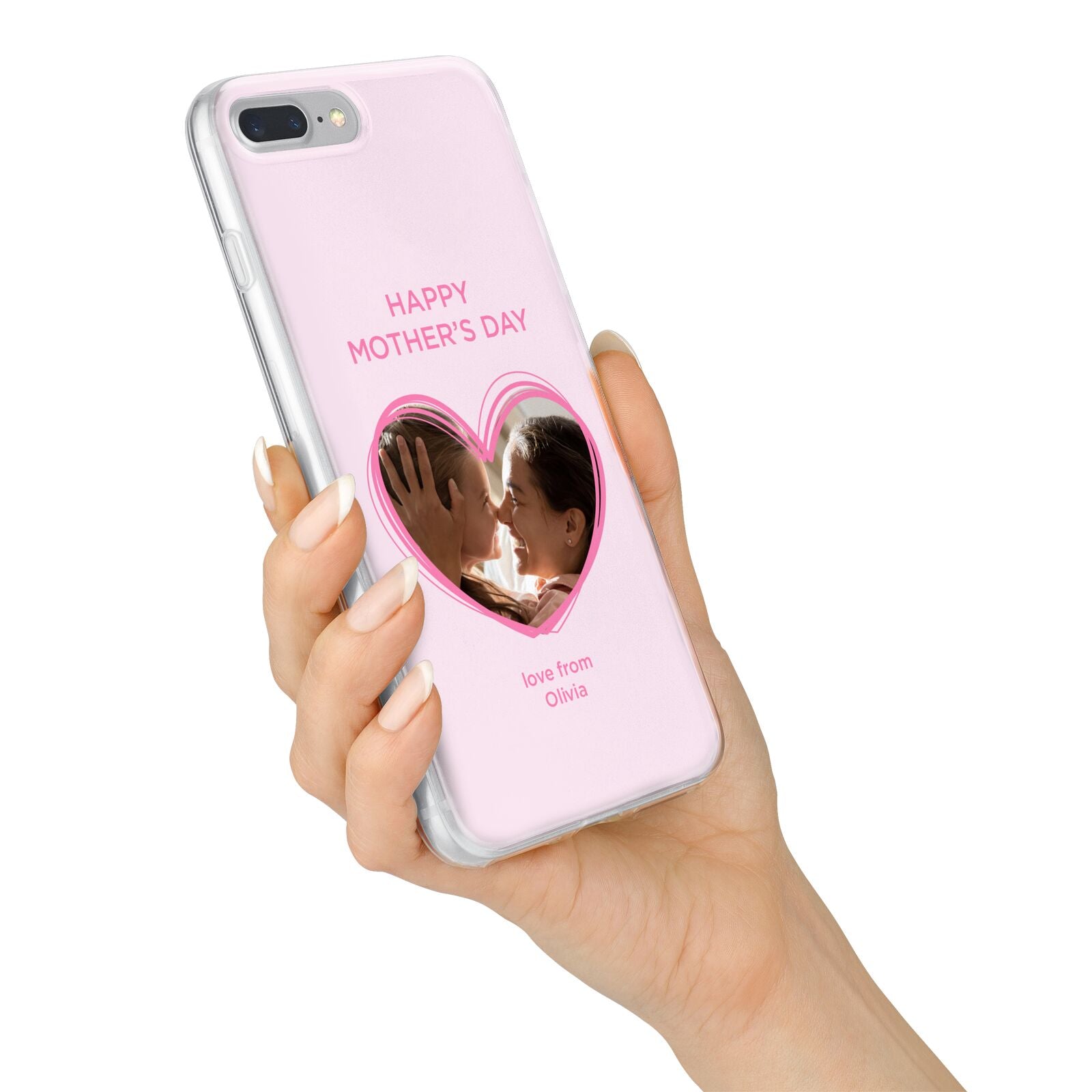 Personalised Mothers Day Photo Name iPhone 7 Plus Bumper Case on Silver iPhone Alternative Image