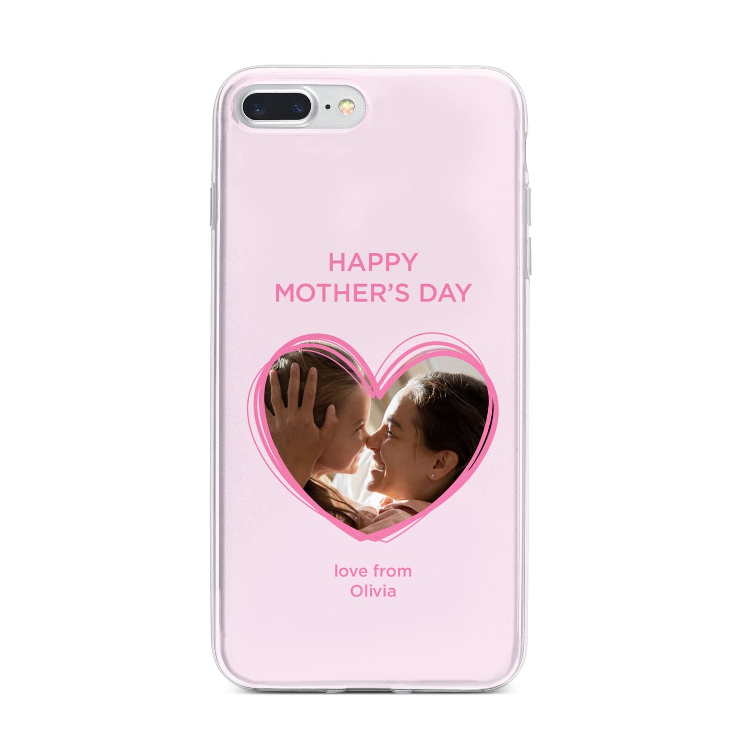 Personalised Mothers Day Photo Name iPhone 7 Plus Bumper Case on Silver iPhone