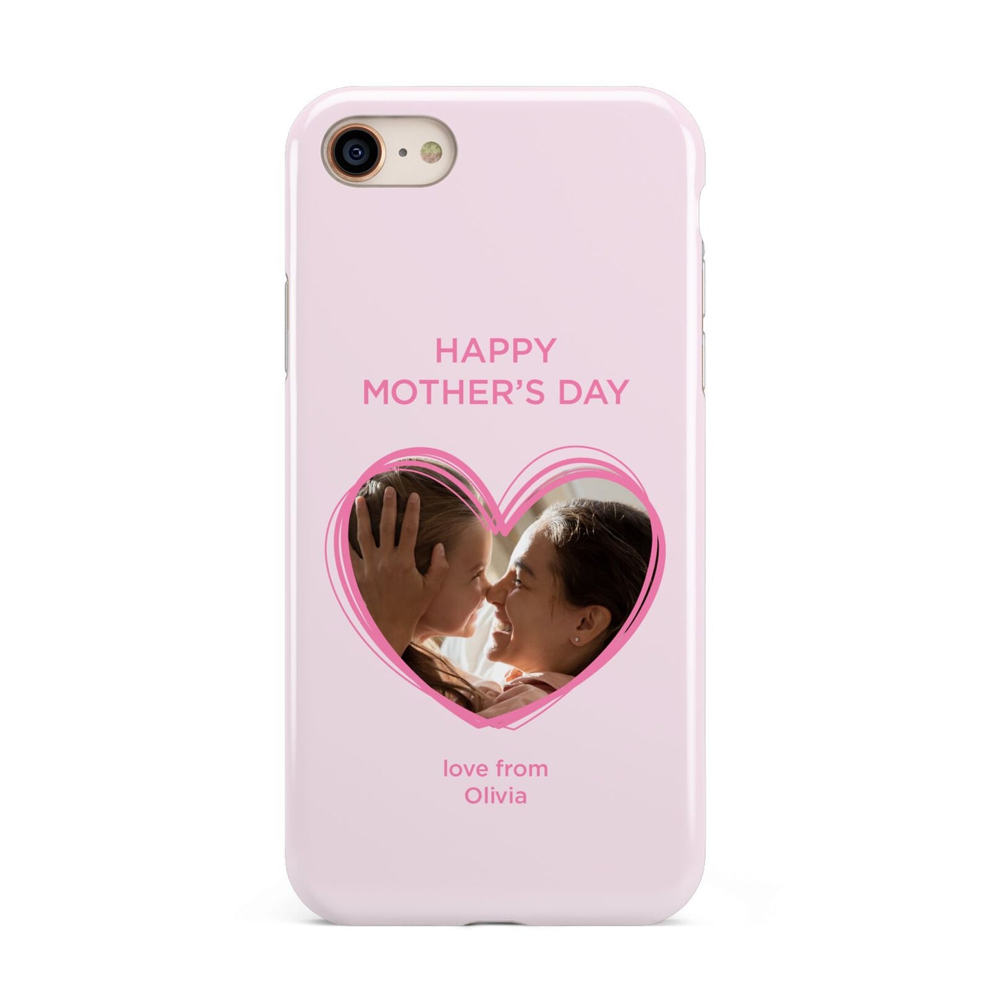 Personalised Mothers Day Photo Name iPhone 8 3D Tough Case on Gold Phone