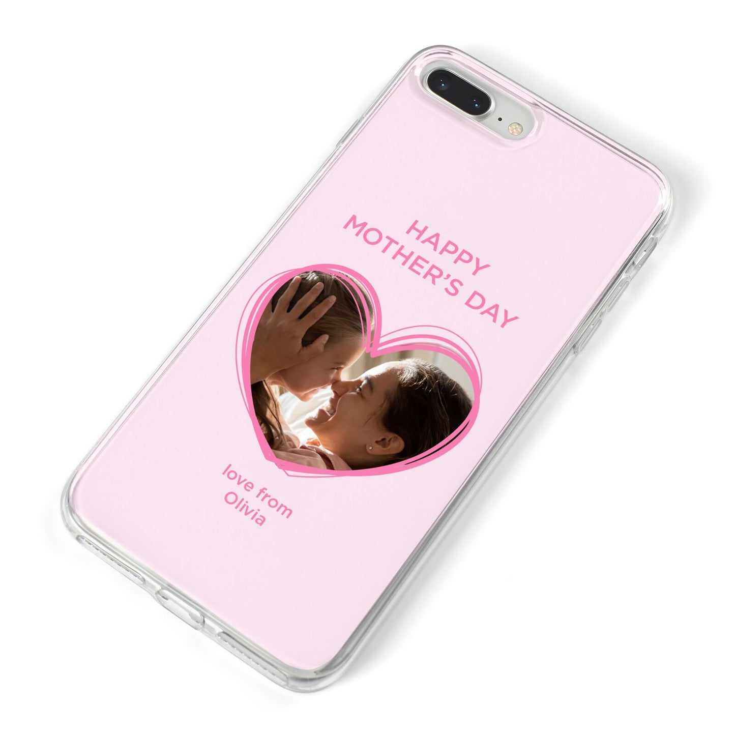 Personalised Mothers Day Photo Name iPhone 8 Plus Bumper Case on Silver iPhone Alternative Image