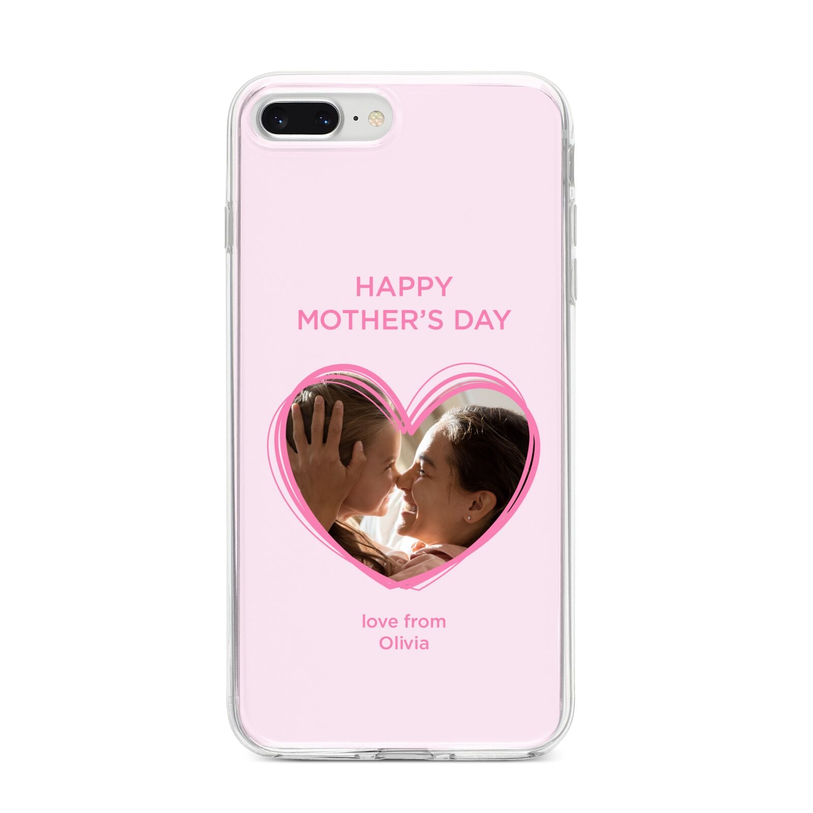 Personalised Mothers Day Photo Name iPhone 8 Plus Bumper Case on Silver iPhone