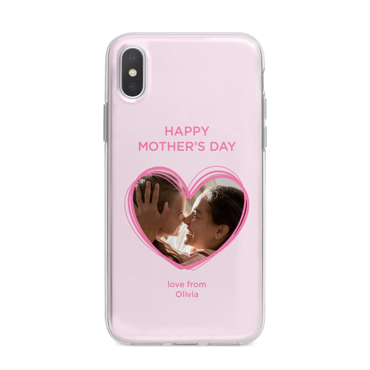 Personalised Mothers Day Photo Name iPhone X Bumper Case on Silver iPhone Alternative Image 1