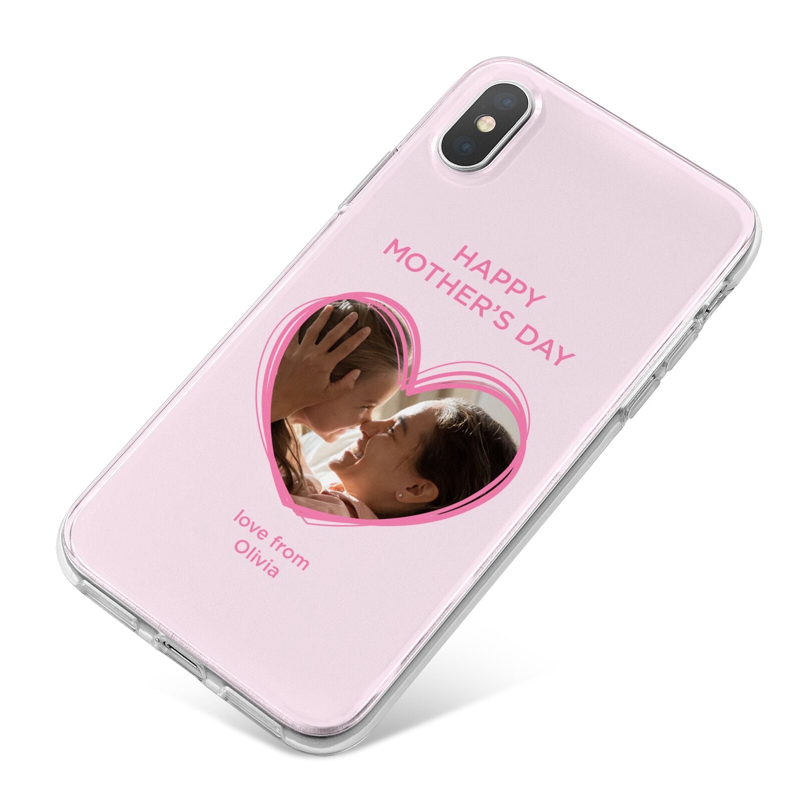 Personalised Mothers Day Photo Name iPhone X Bumper Case on Silver iPhone