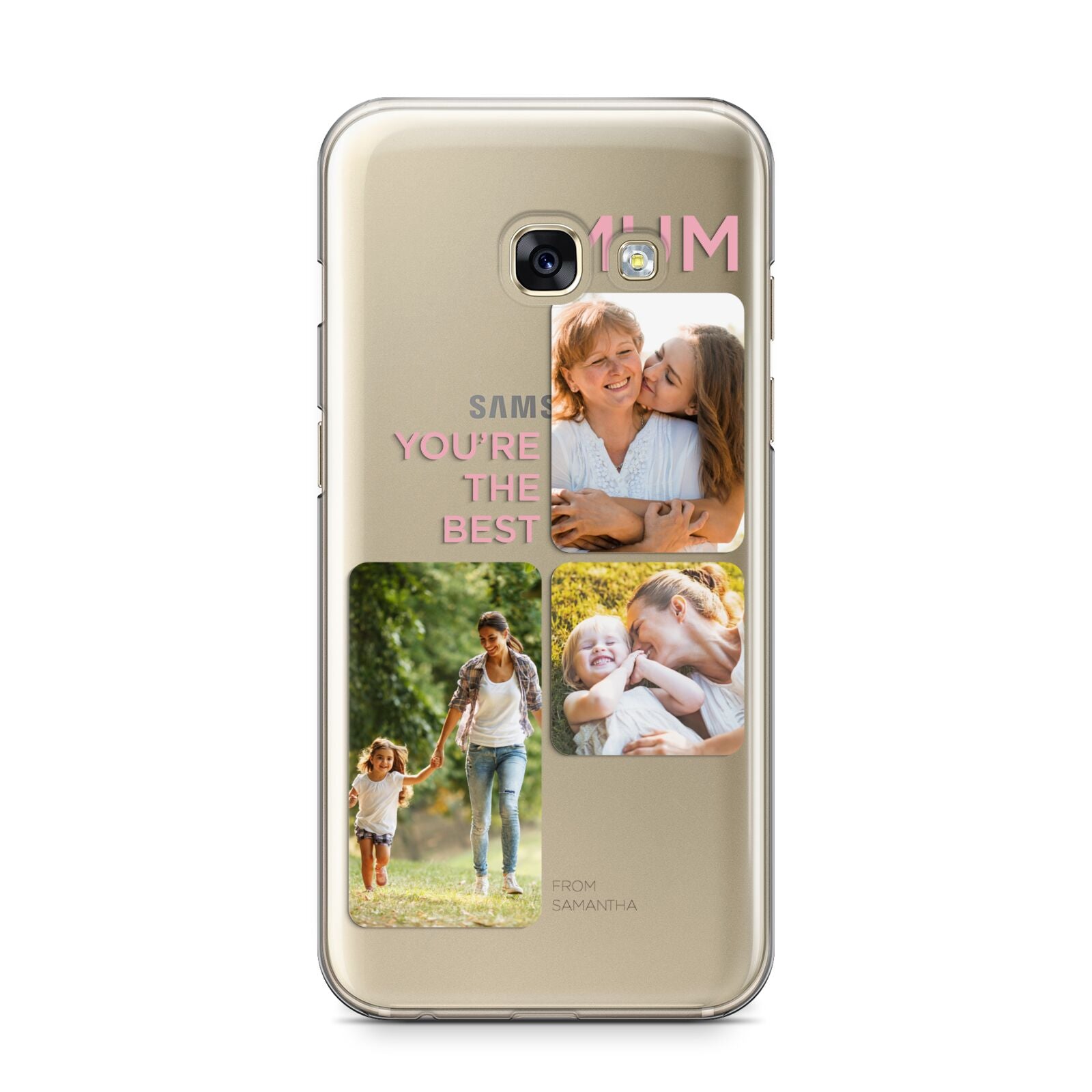 Personalised Mothers Day Samsung Galaxy A3 2017 Case on gold phone