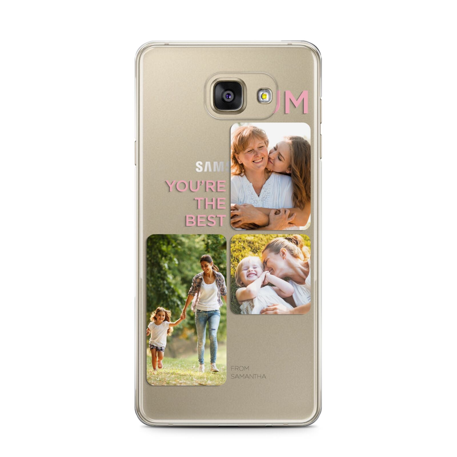 Personalised Mothers Day Samsung Galaxy A7 2016 Case on gold phone