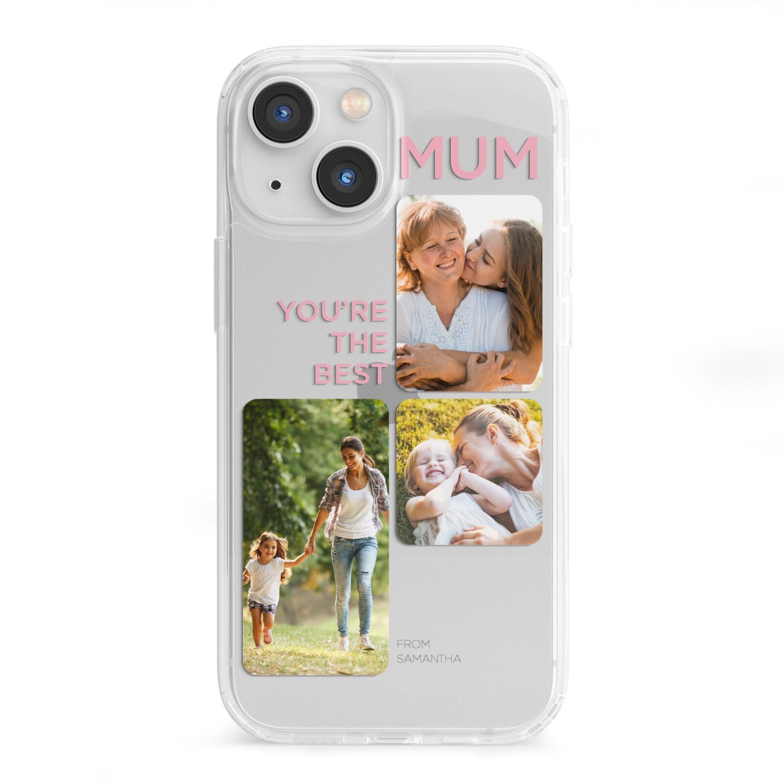 Personalised Mothers Day iPhone 13 Mini Clear Bumper Case