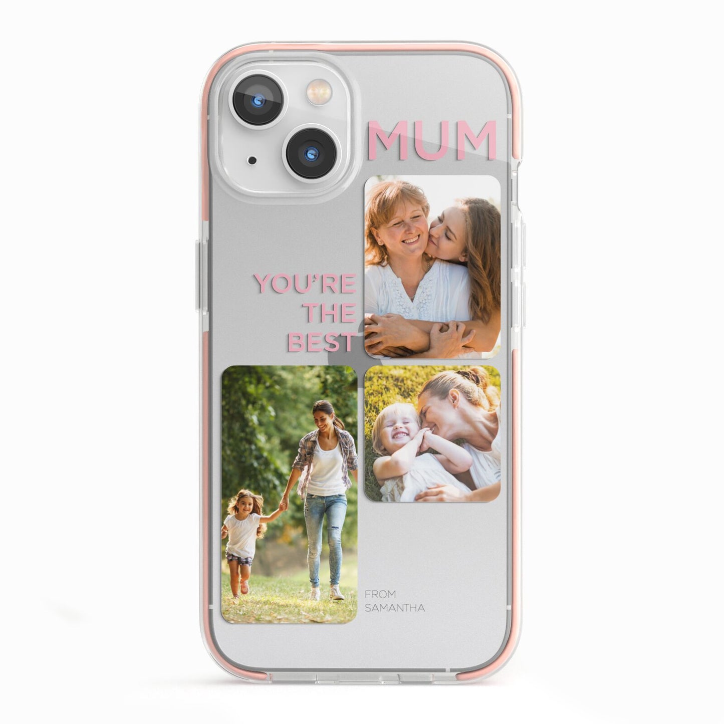 Personalised Mothers Day iPhone 13 TPU Impact Case with Pink Edges