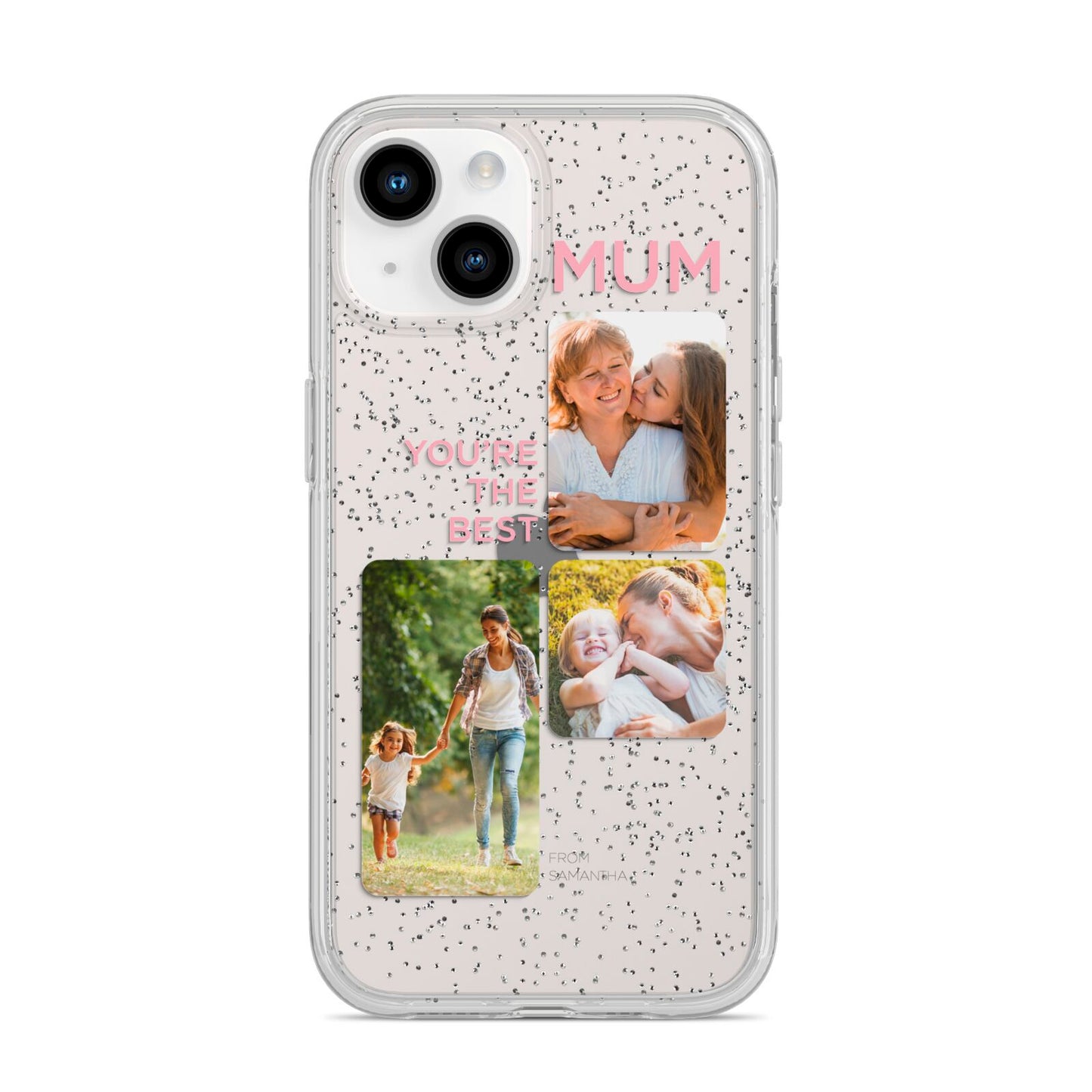 Personalised Mothers Day iPhone 14 Glitter Tough Case Starlight