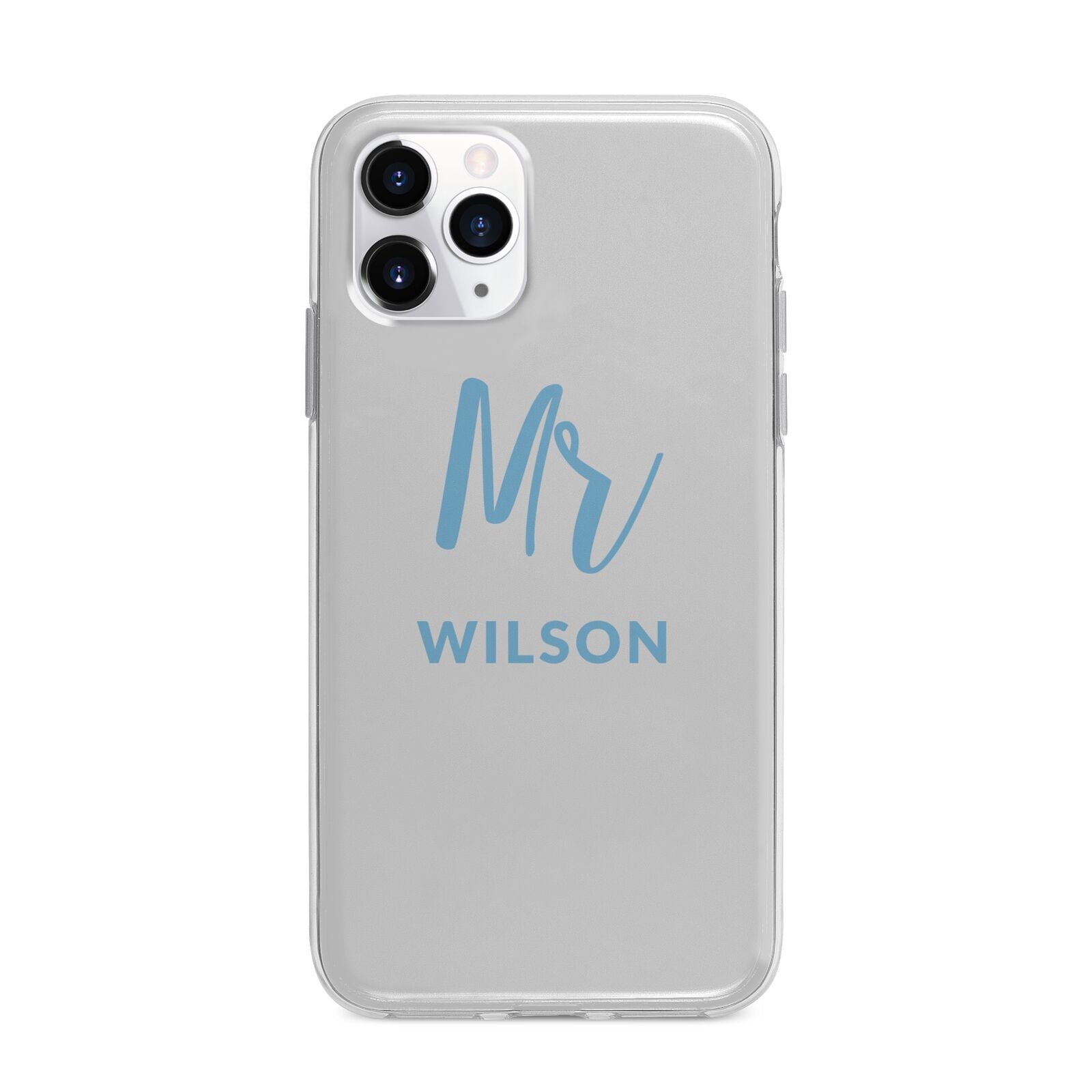 Personalised Mr Couple Apple iPhone 11 Pro Max in Silver with Bumper Case