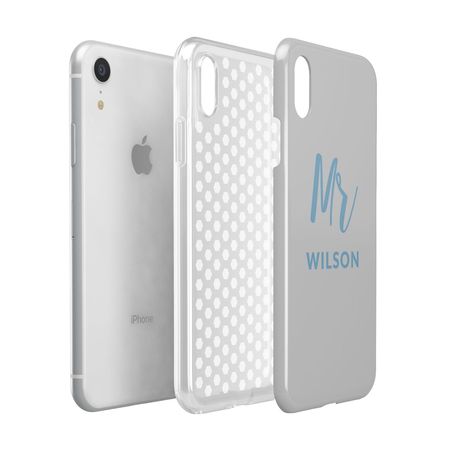 Personalised Mr Couple Apple iPhone XR White 3D Tough Case Expanded view