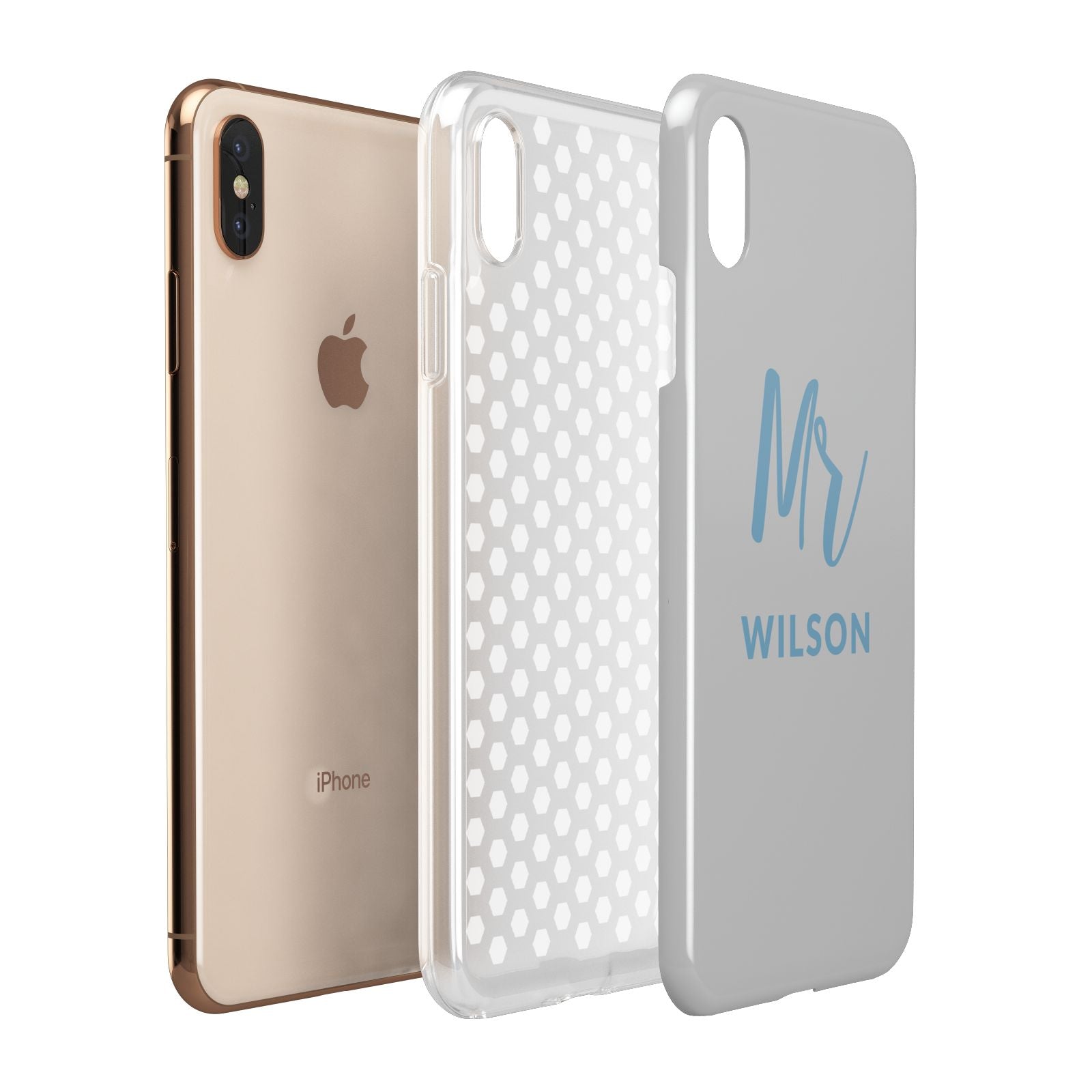 Personalised Mr Couple Apple iPhone Xs Max 3D Tough Case Expanded View