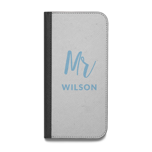 Personalised Mr Couple Vegan Leather Flip iPhone Case