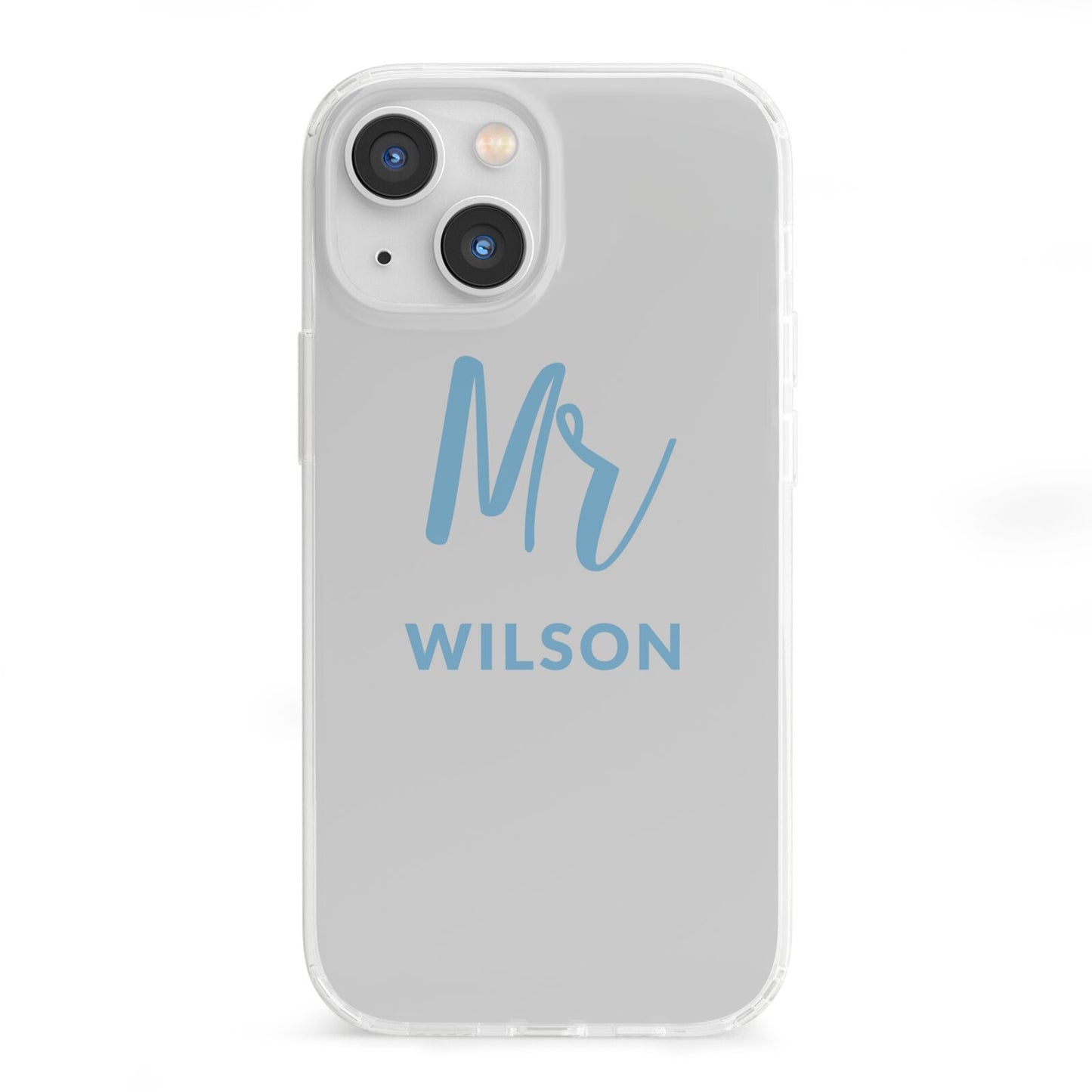 Personalised Mr Couple iPhone 13 Mini Clear Bumper Case