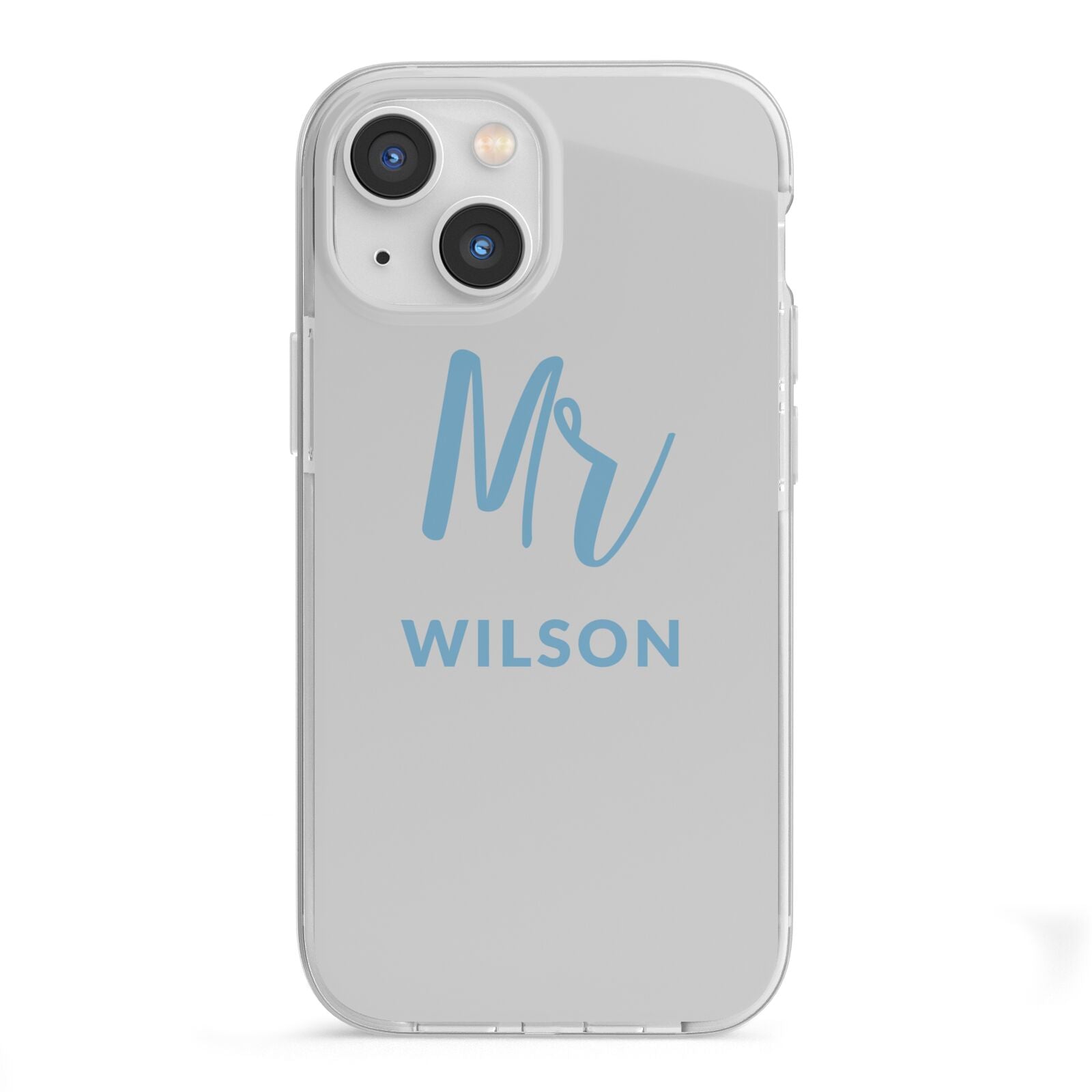 Personalised Mr Couple iPhone 13 Mini TPU Impact Case with White Edges