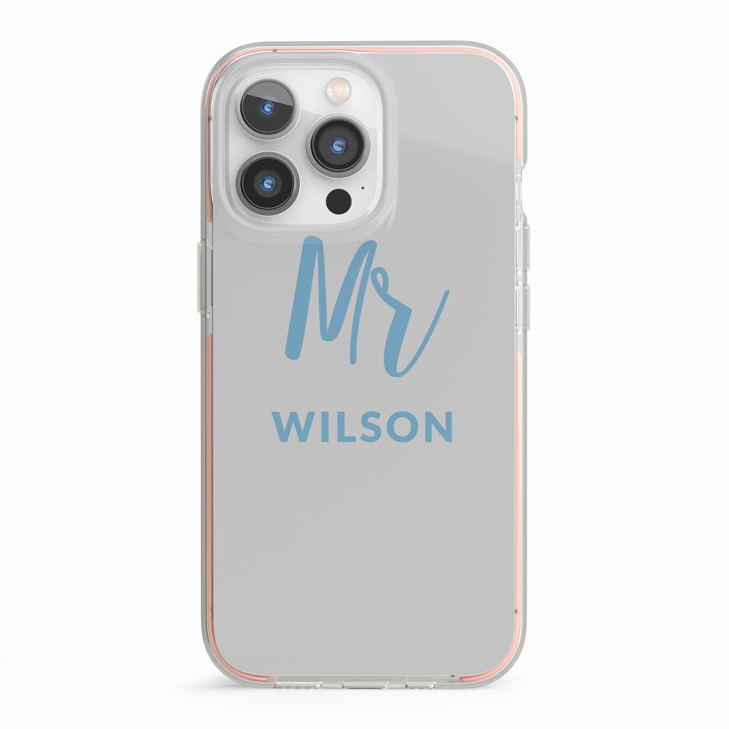 Personalised Mr Couple iPhone 13 Pro TPU Impact Case with Pink Edges