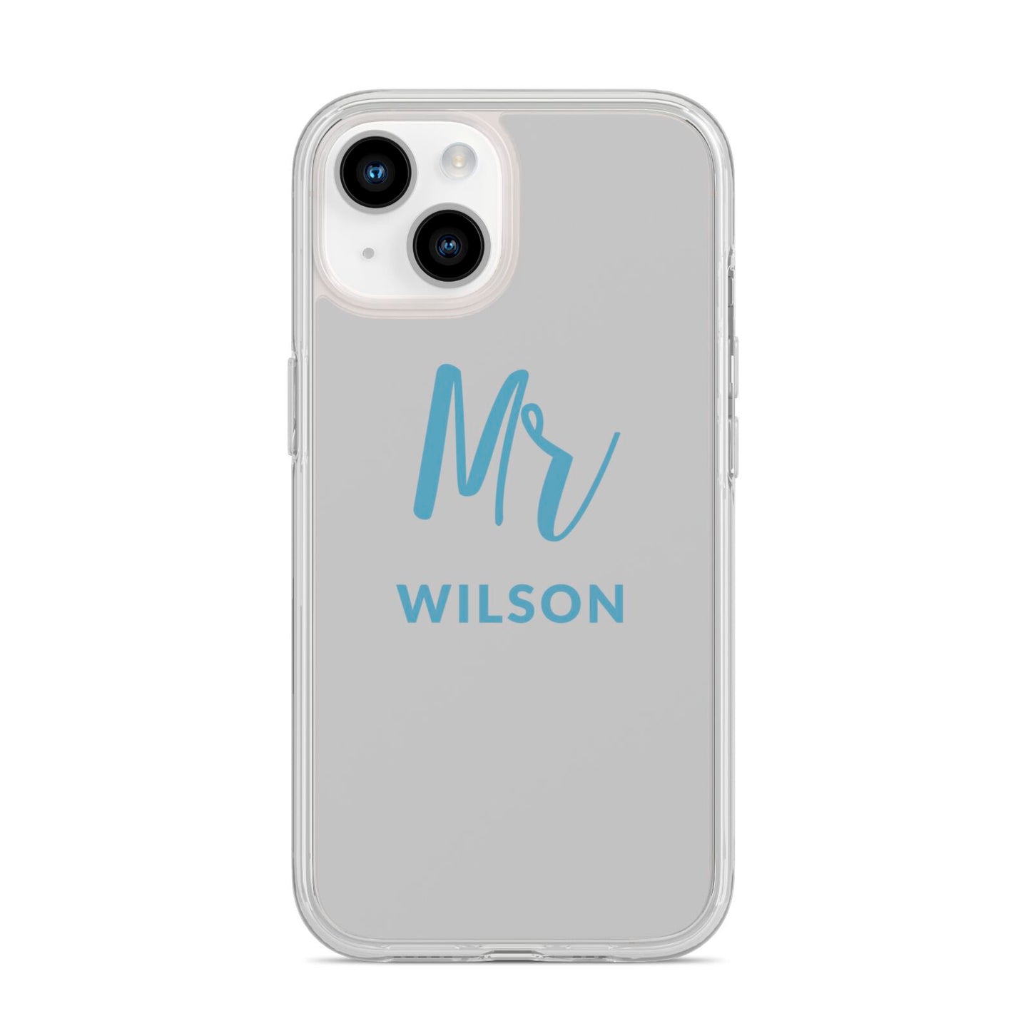 Personalised Mr Couple iPhone 14 Clear Tough Case Starlight