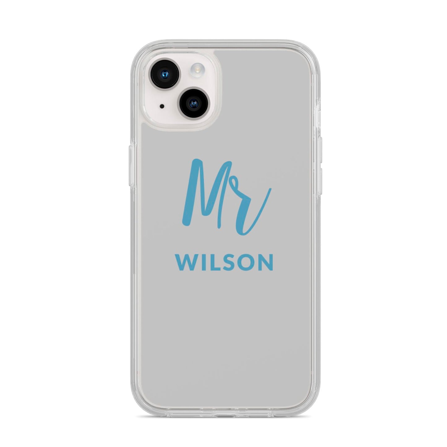 Personalised Mr Couple iPhone 14 Plus Clear Tough Case Starlight