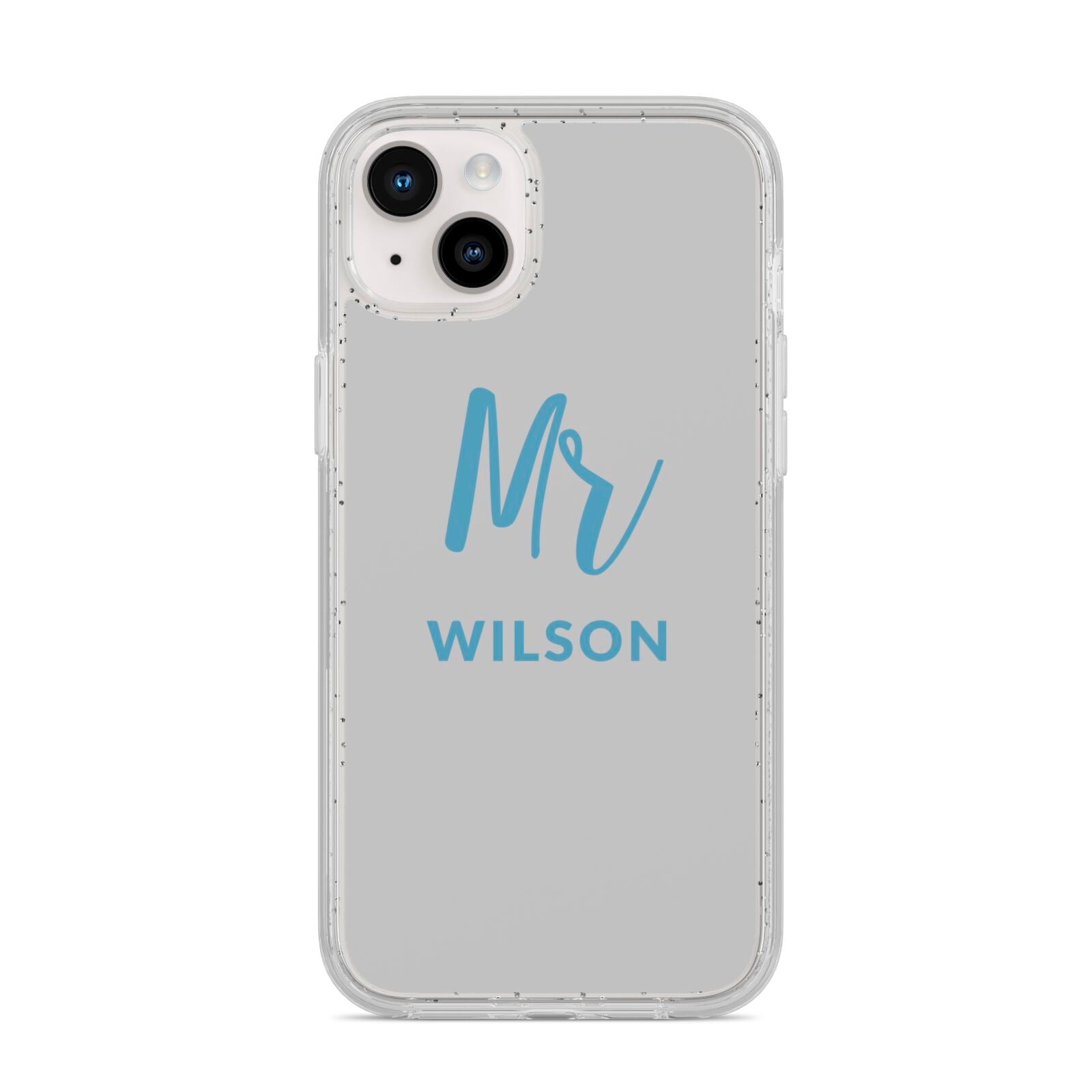 Personalised Mr Couple iPhone 14 Plus Glitter Tough Case Starlight