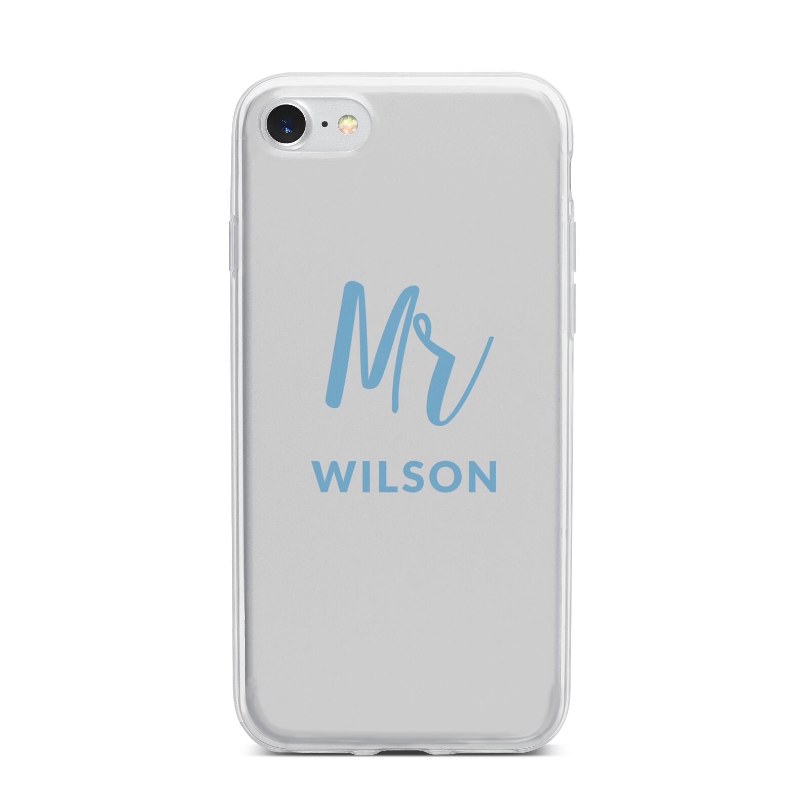 Personalised Mr Couple iPhone 7 Bumper Case on Silver iPhone