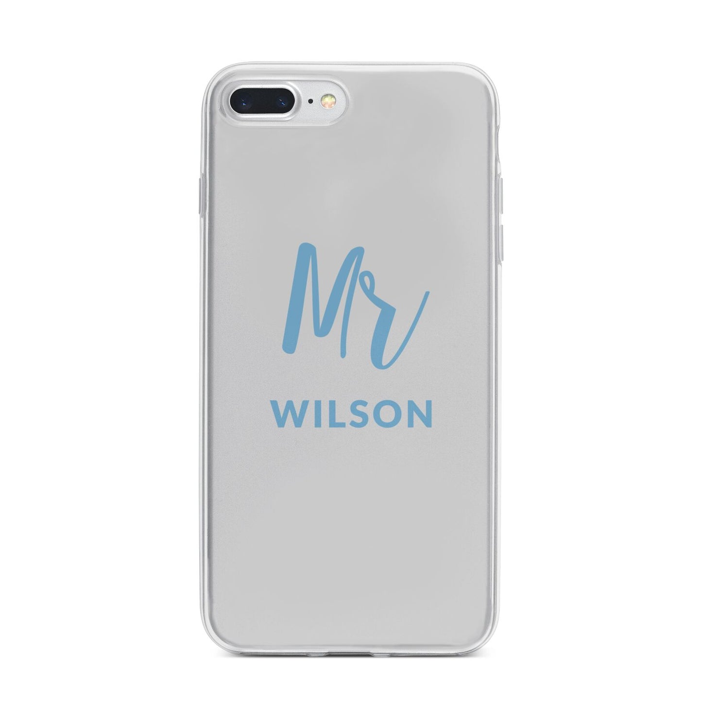 Personalised Mr Couple iPhone 7 Plus Bumper Case on Silver iPhone