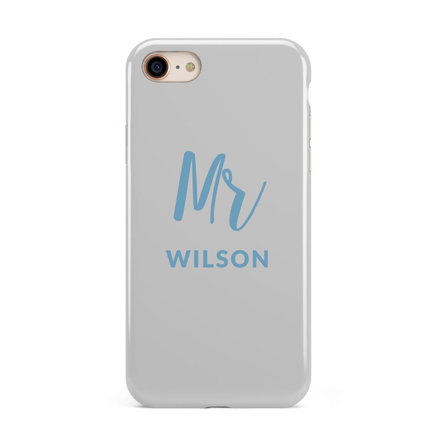 Personalised Mr Couple iPhone 8 3D Tough Case on Gold Phone