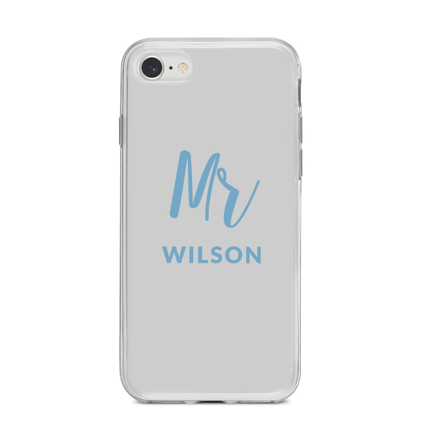 Personalised Mr Couple iPhone 8 Bumper Case on Silver iPhone