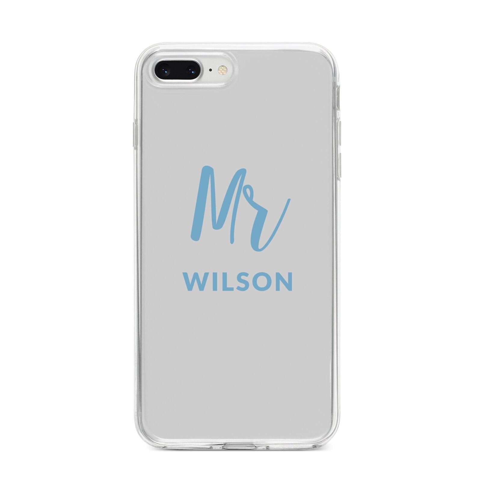 Personalised Mr Couple iPhone 8 Plus Bumper Case on Silver iPhone