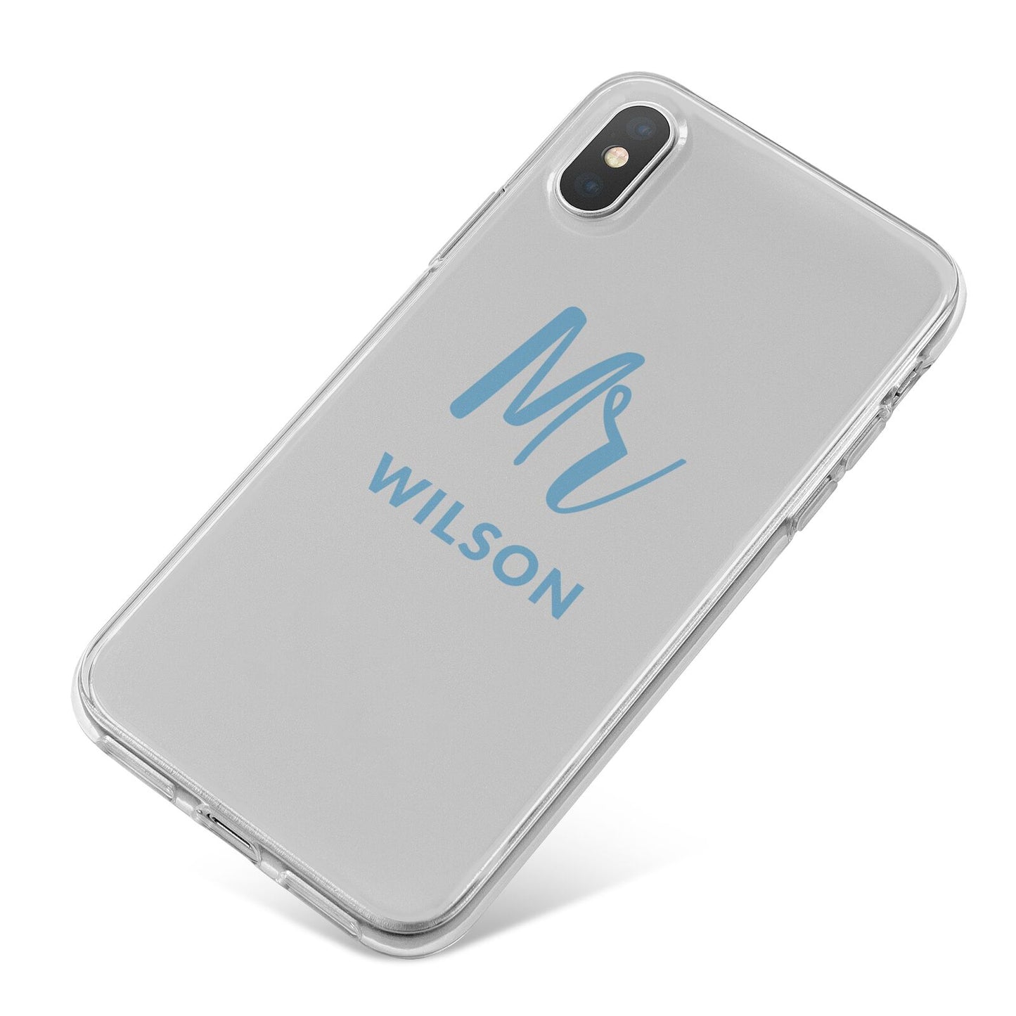 Personalised Mr Couple iPhone X Bumper Case on Silver iPhone