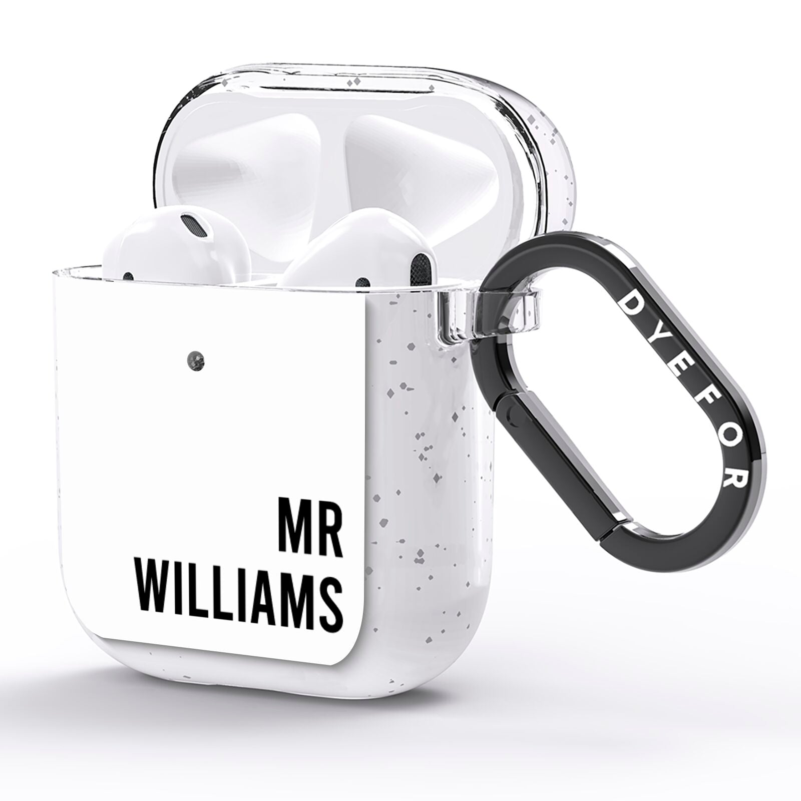 Personalised Mr Surname AirPods Glitter Case Side Image