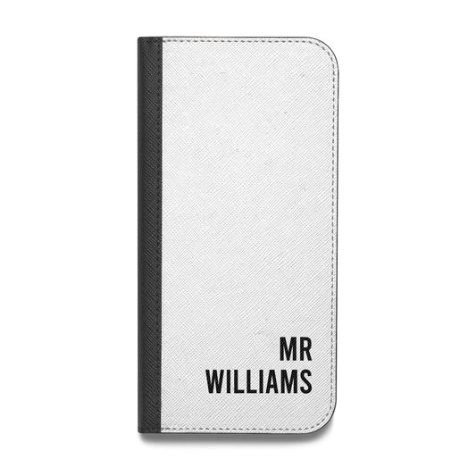 Personalised Mr Surname Vegan Leather Flip iPhone Case