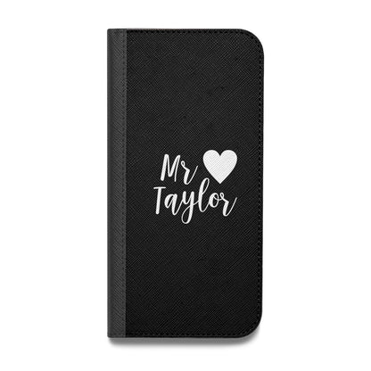 Personalised Mr Vegan Leather Flip iPhone Case