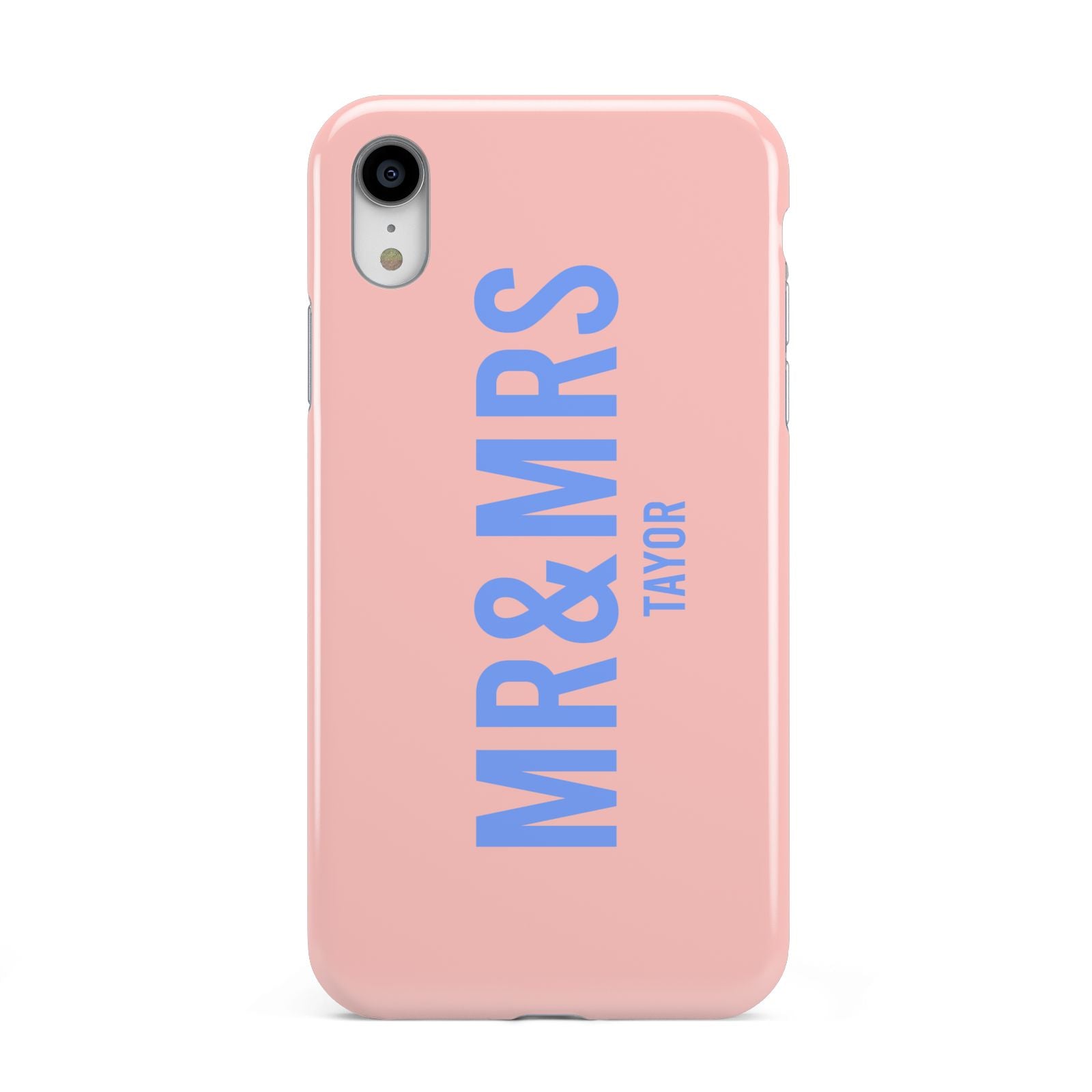 Personalised Mr and Mrs Apple iPhone XR White 3D Tough Case