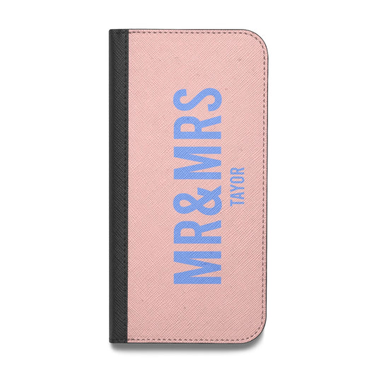 Personalised Mr and Mrs Vegan Leather Flip iPhone Case