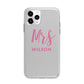 Personalised Mrs Couple Apple iPhone 11 Pro Max in Silver with Bumper Case