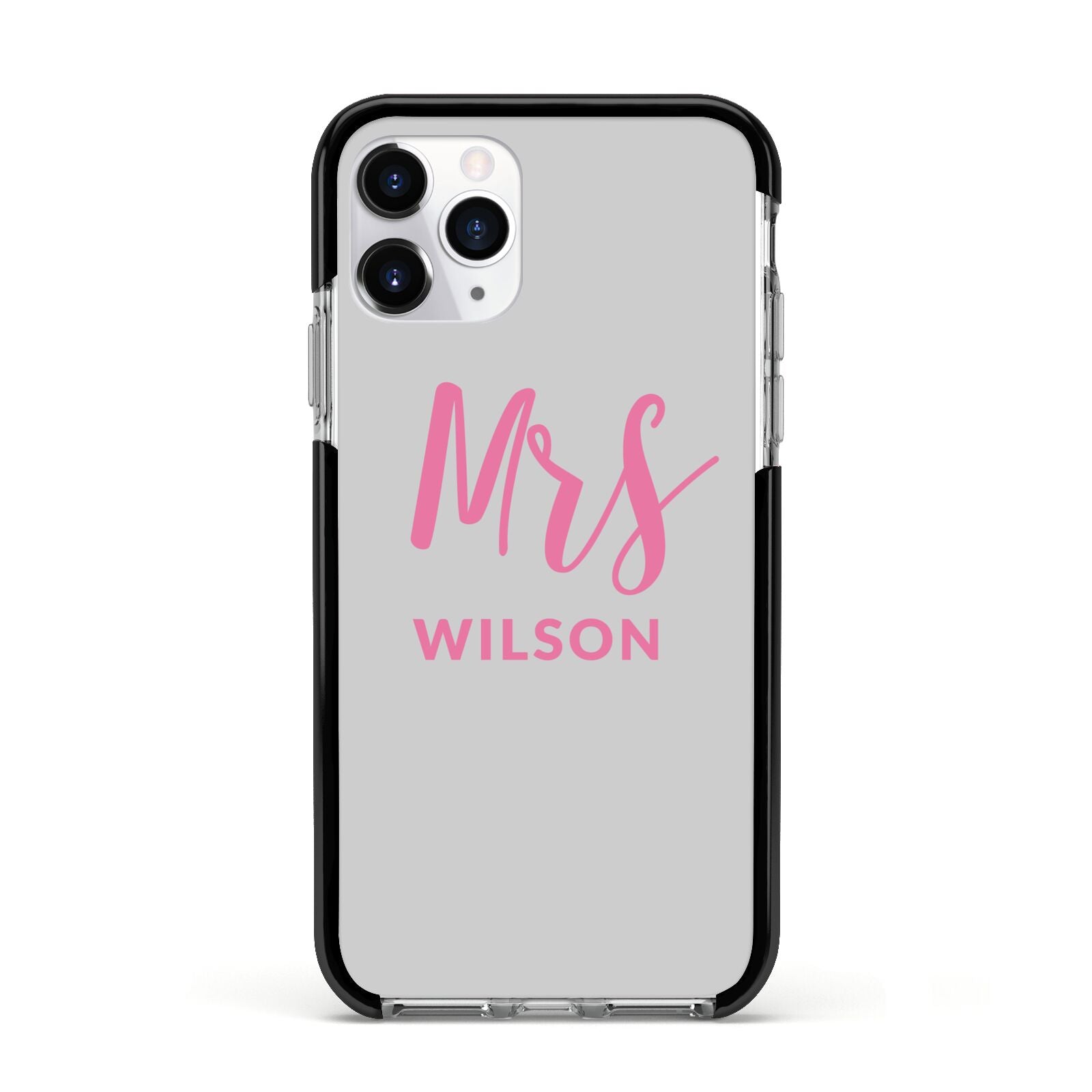 Personalised Mrs Couple Apple iPhone 11 Pro in Silver with Black Impact Case