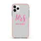 Personalised Mrs Couple Apple iPhone 11 Pro in Silver with Pink Impact Case