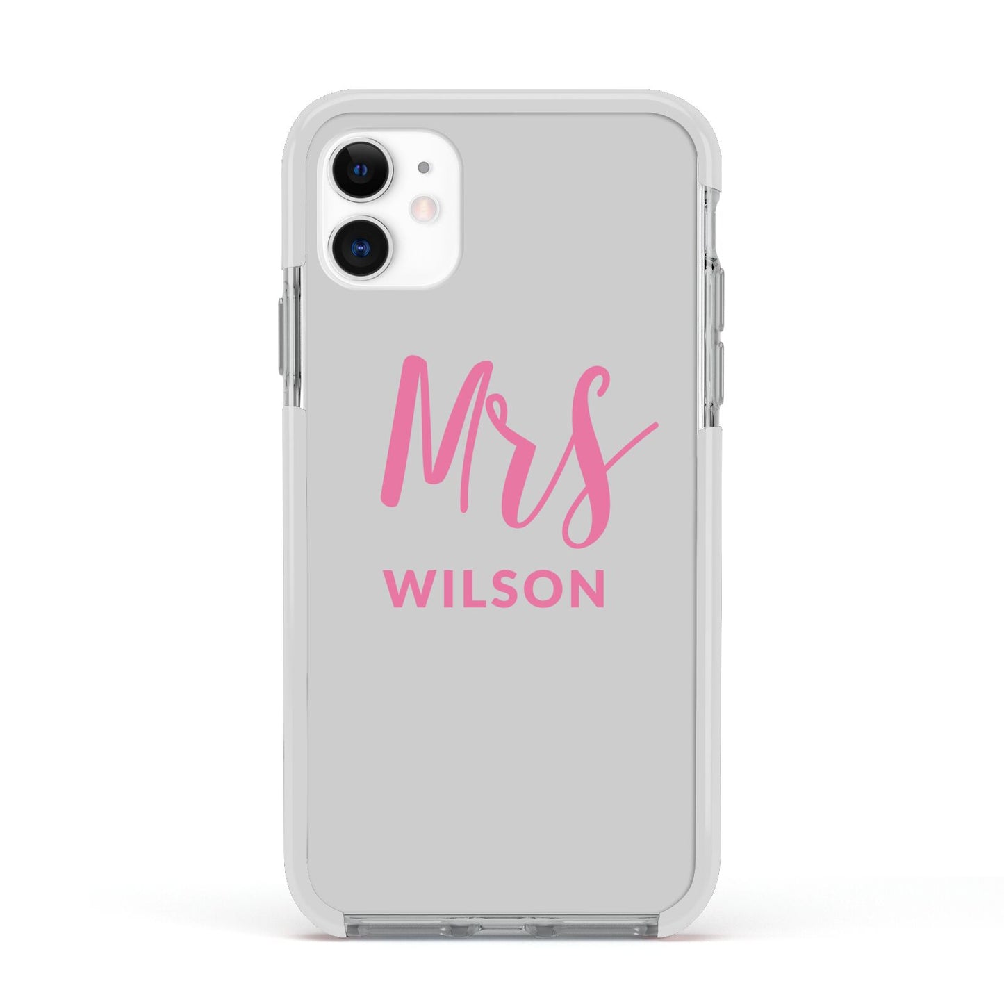 Personalised Mrs Couple Apple iPhone 11 in White with White Impact Case