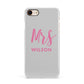 Personalised Mrs Couple Apple iPhone 7 8 3D Snap Case