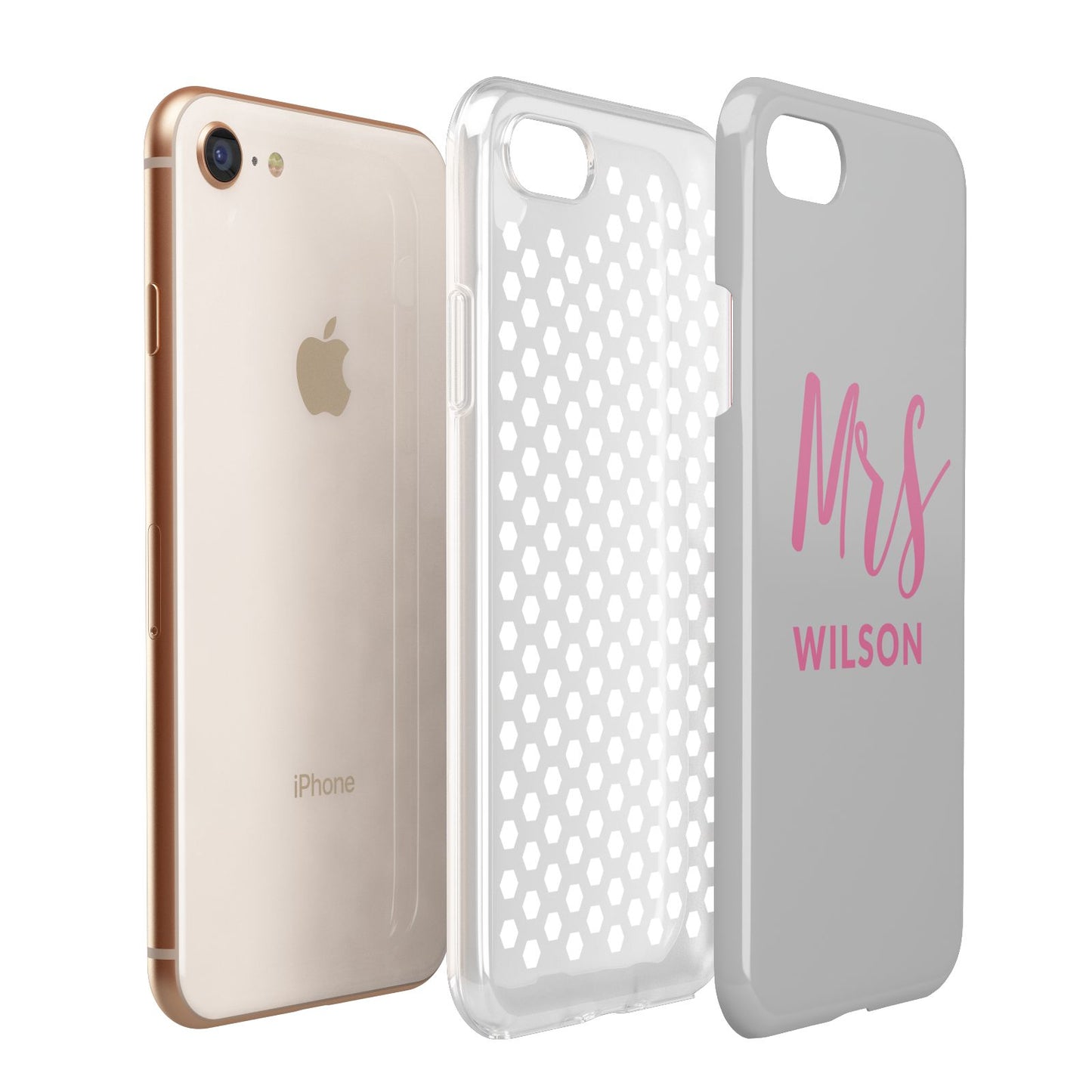 Personalised Mrs Couple Apple iPhone 7 8 3D Tough Case Expanded View