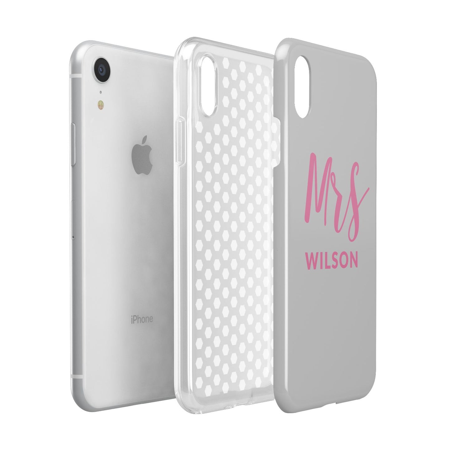 Personalised Mrs Couple Apple iPhone XR White 3D Tough Case Expanded view