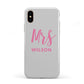 Personalised Mrs Couple Apple iPhone XS 3D Tough