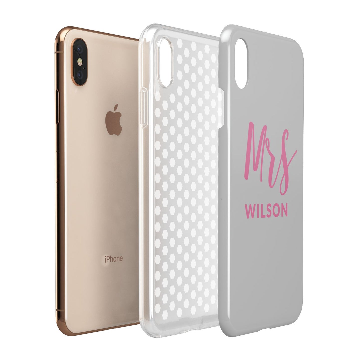 Personalised Mrs Couple Apple iPhone Xs Max 3D Tough Case Expanded View