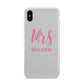 Personalised Mrs Couple Apple iPhone Xs Max 3D Tough Case