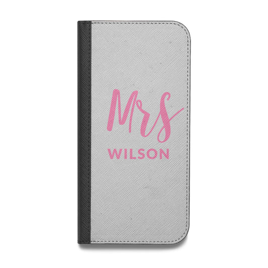 Personalised Mrs Couple Vegan Leather Flip iPhone Case