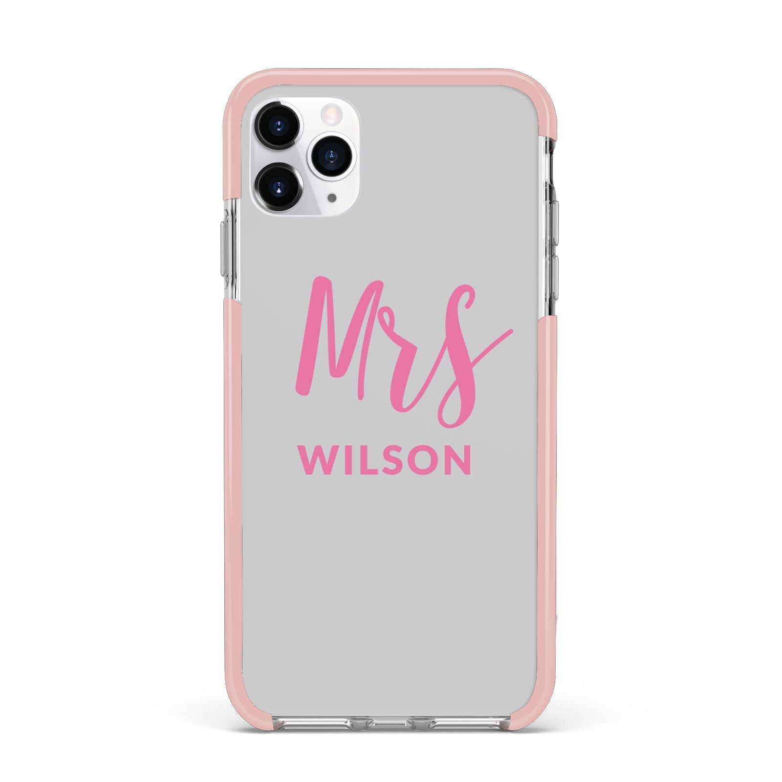 Personalised Mrs Couple iPhone 11 Pro Max Impact Pink Edge Case
