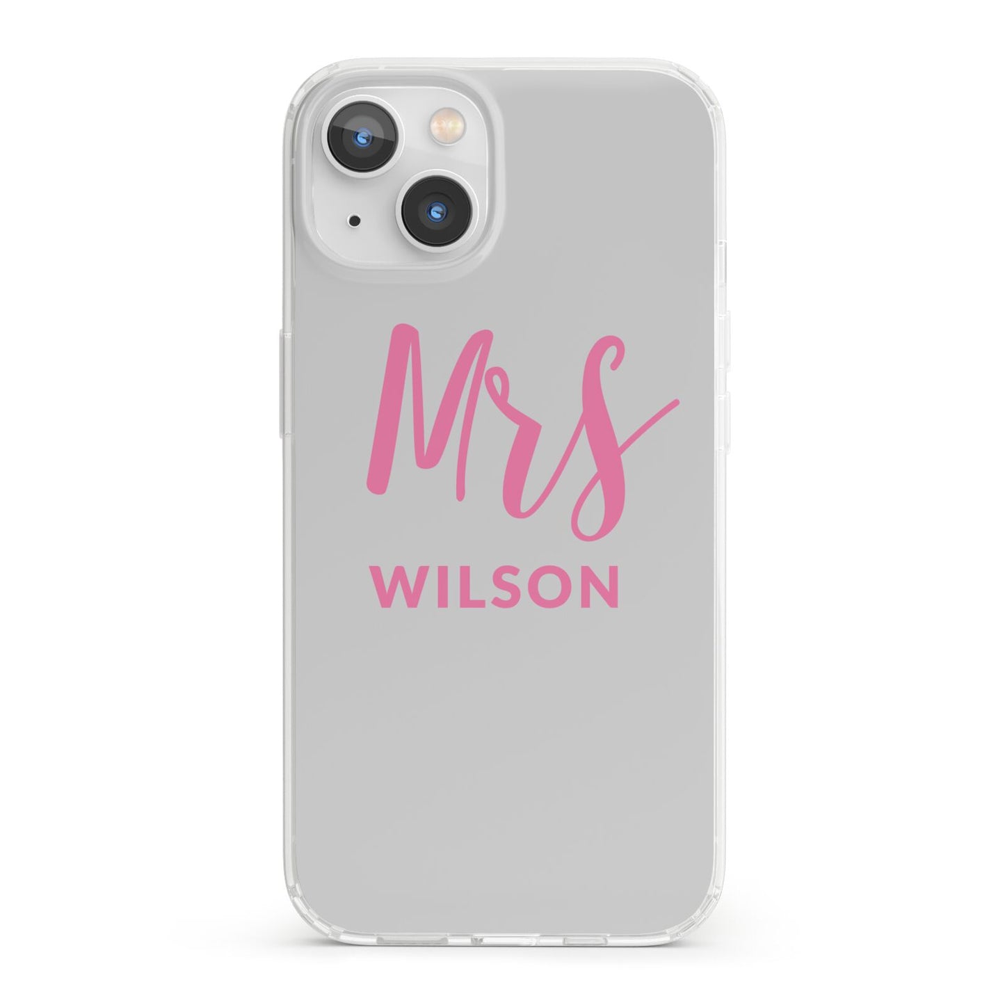 Personalised Mrs Couple iPhone 13 Clear Bumper Case